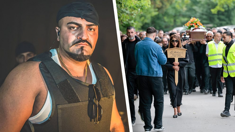 Xatars Witwe führt den Trauerzug an